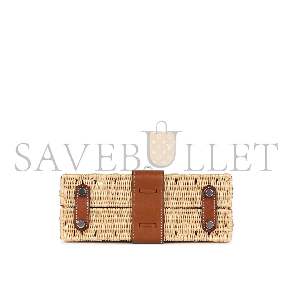 H**mes master mini picnic kelly 20 fauve barenia palladium hardware (20*14*8cm)